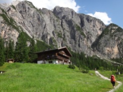 On the trail to rifugio Tre Scarperi in the Dolomites