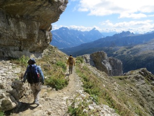 Hiking along the Alta Via 1 in the Dolomites